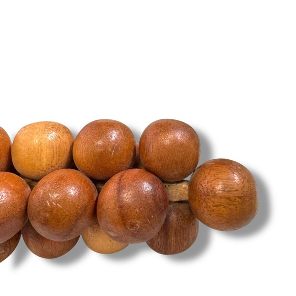 Vintage Mid-Century Modern MCM Fruit Wooden Carved Grapes Cluster Bunch 6.5" - Picture 3 of 7